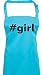 Shirtinstyle Delantal del Babero Delantal de Cocina Hashtag # Girl, Muchos Colores - Turquesa, 72 x 86 cm