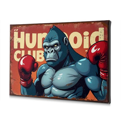 Gorilla Boxing Challenge Toile Décorative Club Humanoïde WTD 20x30 cm