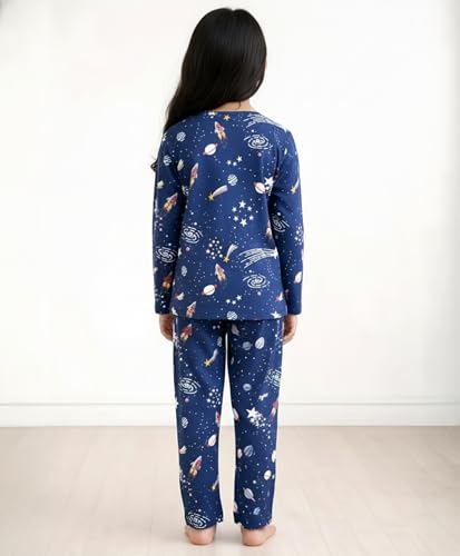 Image of Anthrilo Pure Cotton Printed Pyjama Set for Girls | Sleepwear | Night Suit, Night Wear | Long Sleeves T-Shirt & Pyjama | Regular Wear | 0-14 Years