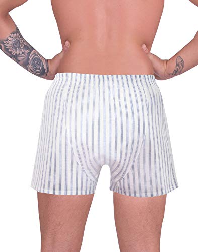 LUFT Mens Stylish Stripes Print Elastic Waist Underwear Soft Comfy Boxer Shorts4