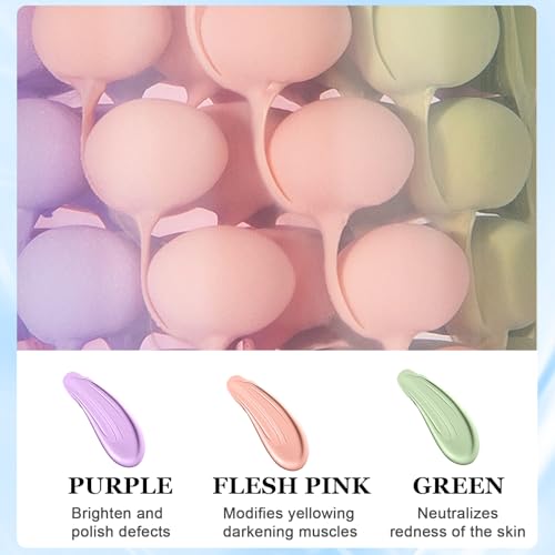 Drei Farben Concealer Primer Makeup, Facial Color Corrector Foundation, Gesicht Isolationscreme, Langanhaltendes Make-Up, Feuchtigkeitsspendendes und Beruhigendes, Hellt den Hautton auf
