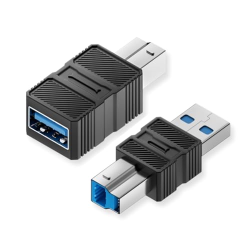 chenyang Confezione da 2 adattatori USB 3.0 tipo A maschio/femmina a USB 3.0 tipo B maschio adattatore per stampante, hard disk, scanner