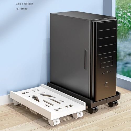 Soporte de CPU móvil para organizar el suelo del despacho y limpiar bajo la torre de PC 8