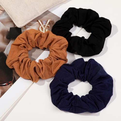 Image of 6 Pack Hair Scrunchies for Women - Hair Ties No Damage Both for Thick Hair or Thin Hair Curl Hair No Crease Scrunchies Ponytail Holder No Hurt Your Hair