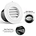 HG Power 3 Inch Round Air Vent, ABS Louver Grille Cover with Built-in Screen Mesh, White Soffit Vent for Bathroom Office Kitchen Ventilation - Opening Size 2.83