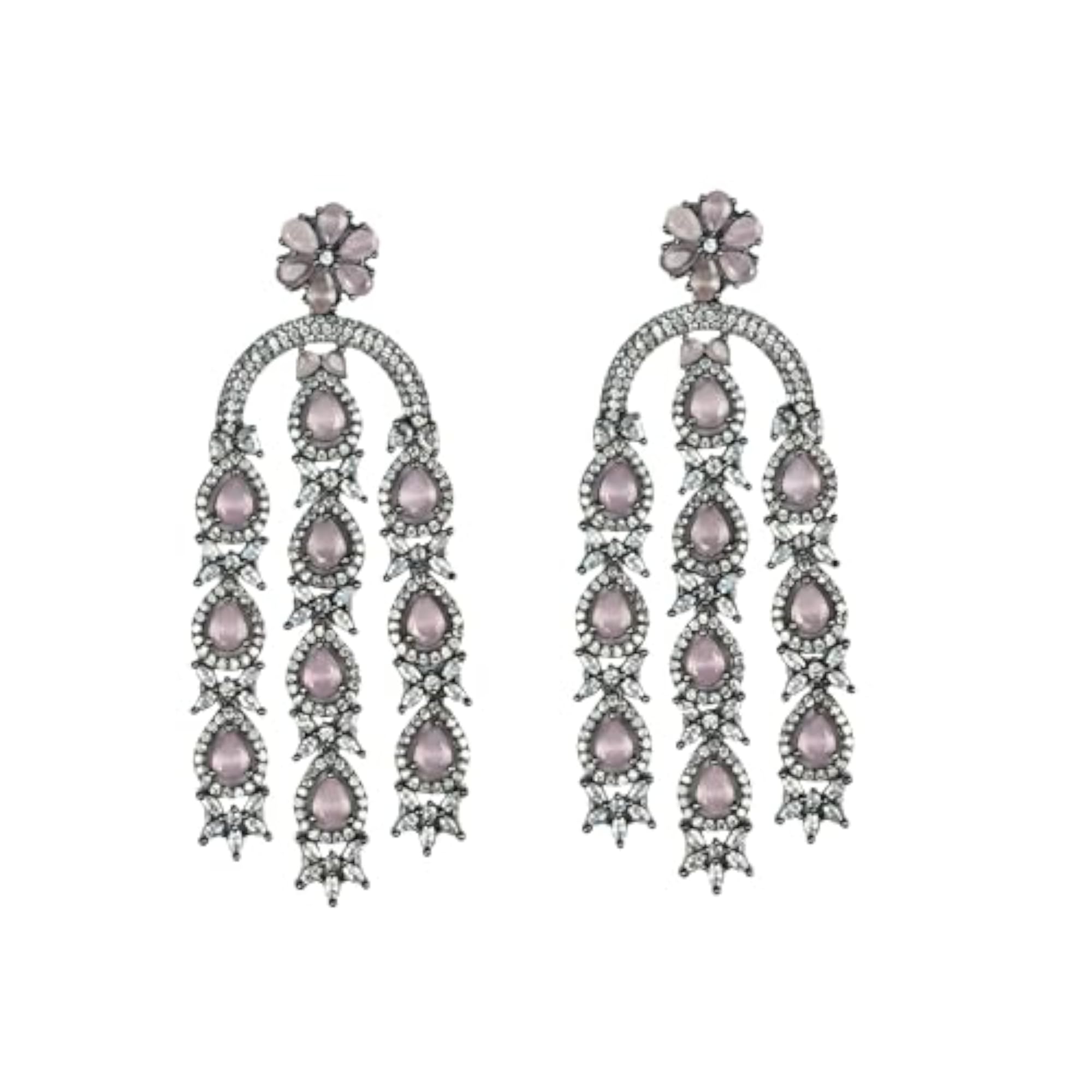 Women's Blush Glow Dangler Earrings, Elegant Design
