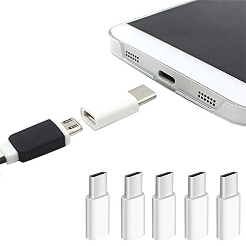 Chakil - Adaptador de micro USB a tipo C 3.1 USB C, compatible con tablets y PC, 5 unidades Cover