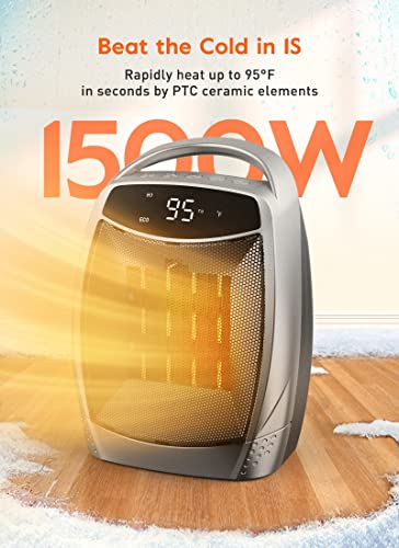 Portable Space Heater, Brightown 1500W Personal Electric Heater With Timer, 4 Modes Quiet Desk Heater, Overheating & Tip-Over Protection 1S Fast Heating Small Heater For Indoor Use, Office, Bedroom #TOP1