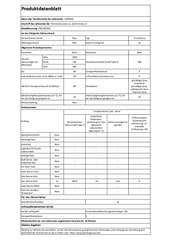 Gorenje FN 619 EEW5 Gefrierschrank/ 185 cm hoch/NoFrost/Inverter Compressor, Weiß,