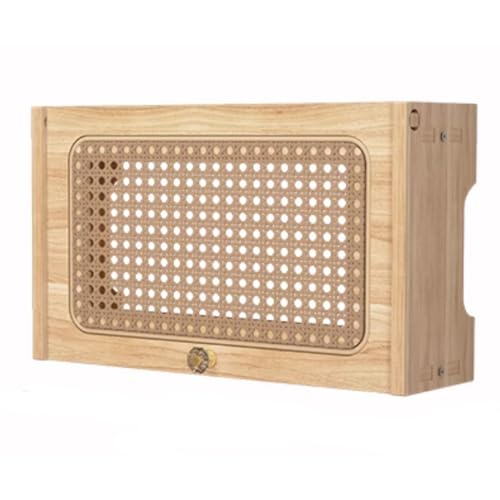 WiFi Router Storage Box - Wall-Mounted Cabinet nizer, Rattan Shelf for Concealing Electl Boxes &amp; Clutter, Stylish Home Décor Solution