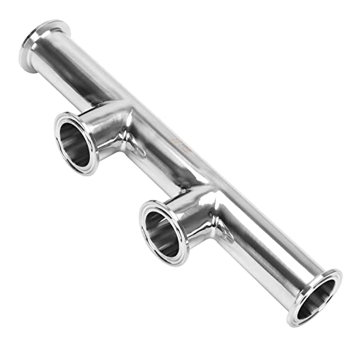 Colector de acero inoxidable de 3,8 cm DERNORD con 2 puertos Tri Clamp para tuberías industriales 3