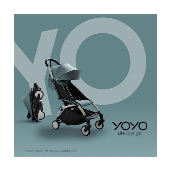 BABYZEN YOYO2 Kinderwagen (Kinderwagengestell White und 6+ Textile Set Toffee) - mit Gurt, Rückenlehne, Verdeckbügel, Schultergurt, Aufbewahrungstasche, Sitzpolster und farbgleichem Verdeck – Bild 6
