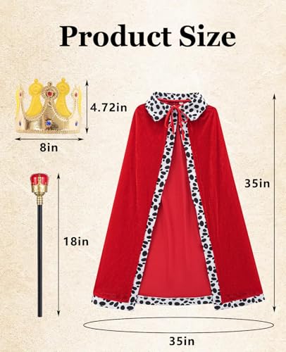 Disfraz de Rey para Niños con Capa 90cm Azul miniatura 3