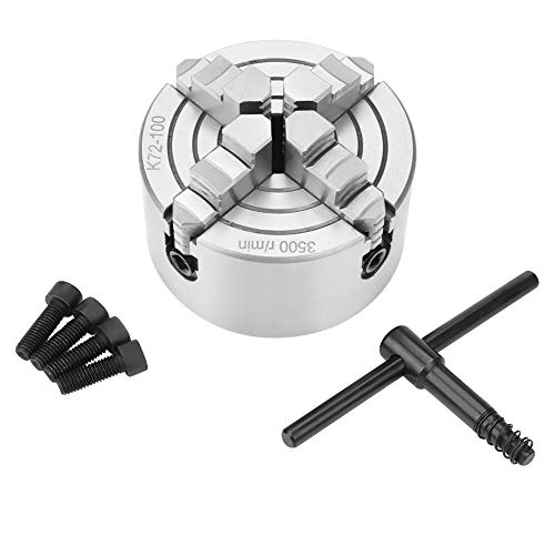 SANOU K72 100 4 Szczękowy Uchwyt, 4 calowy 4 Szczękowy Uchwyt Szczękowy Tokarka Metalowa Niezależne Odwracalne Akcesoria do Tokarek Metalowych 100 MM Średnica 3,93 Cala