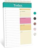 CICPAP To Do List Notepad - To Do List Notebook for Work with 52 Sheets, Undated Daily Planner Perfect for Enhanced Productivity and Goal Achievement - Green Pink