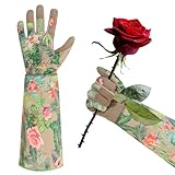 HLDD HANDLANDY Long Gardening Gloves, Thorn Proof Rose Pruning Gloves for Men & Women, Heavy Duty Garden Glove for Cactus & Blackberry, Great Gift for Gardeners