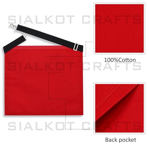 SialkotCrafts Masonic Regalia Royal Arch Leather Apron Set Machine Embroidered Apron Chain Collar Gloves With jewel by SialkotCrafts - Image 5