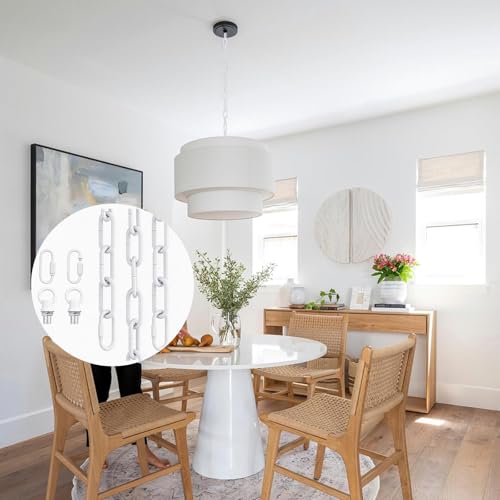 Image of garini 10 Feet White Light Fixture Chain, Adjustable Metal Pendant Chandelier Chain Extension with Detachable Link, Maximum Load is 66 Pounds