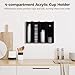OMISTAR Portion Cup and Lid Organizer, 4-Compartment Black Acrylic Dispenser, Wall Mount/Countertop, Restaurant Coffee Tea Condiment Supplies, 13 x 10 x 3.25 in