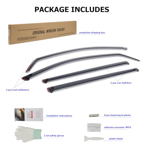 MYCHINSEN in-Channel Extra Durable Rain Guards for Chevy Silverado/GMC Sierra 1500 2019-2026 Crew Cab,Window Deflectors,Vent Visors,Truck Accessories-4PCS by MYCHINSEN - Used condition - Image 6