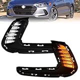WILD BEAR LED Fog Lights with DRL Compatible with 2016 2017 2018 Hyundai Elantra Daytime Running Light with Turn Signal Dual Functions
