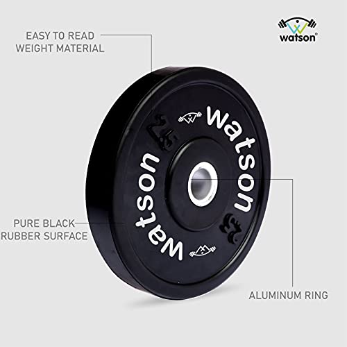 Image of WATSON Dumbbell Plates, 5Kg(2.5Kgx2) 28mm Bumper Weight Plates With 2 Inch Metal Insert, Strength Training Barbell Weights for Home Gym Workouts