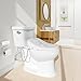 Clirass Electric Smart Bidet Toilet Seat, Warm Water and Adjustable Pressure, Elongated Heated Toilet Seat and Warm Air Drying, Slow Close Lid,Night Light,Wireless Remote,White (Elongated)