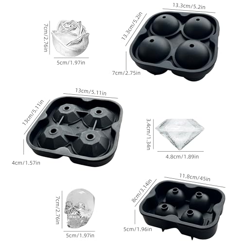 Moldes de silicona para hielo 3 unidades con formas miniatura 2