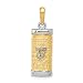 14k Gold Two-tone Mezuzah Charm Pendant
