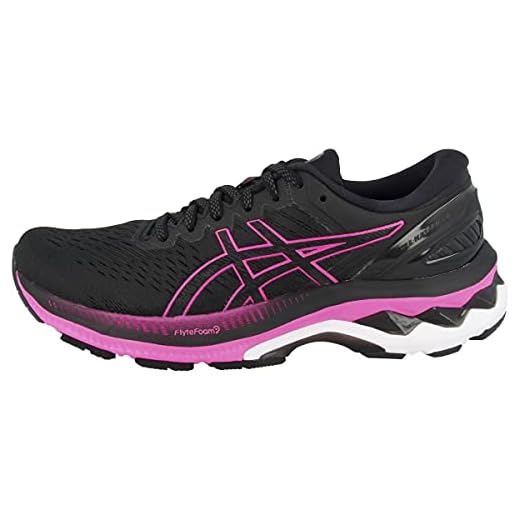 ASICS Damer Gel-Kayano 27 Road Running Shoe, Svart rosa glo, 42 EU