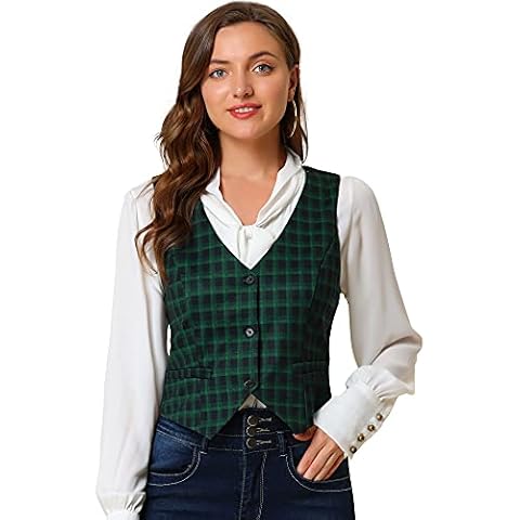 Gilet à Carreaux Allegra K Cover