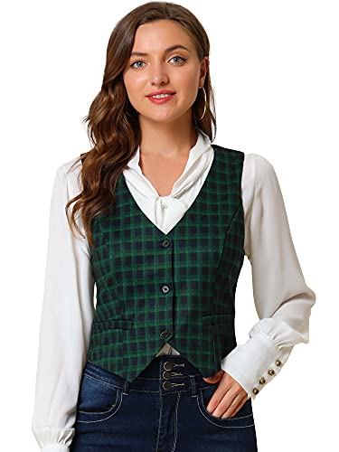 Allegra K Women's Waistcoat Steampunk Dressy Sleeveless Jacket Versatile Racerback Suit Vests