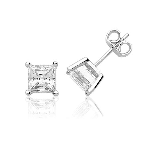 Boucles d'oreilles argent 925 rhodié anti-noircissement avec oxyde de zirconium