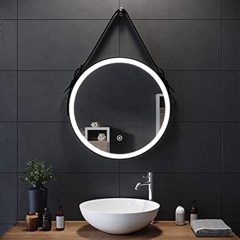 ELEGANT Round Bathroom Mirror with Lights Cover