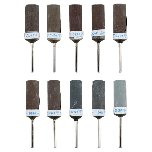 Papier abrasif à tige 3/32 TAODAN grain 180-2000 pour meulage de précision