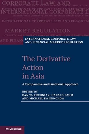 The Derivative Action in Asia: A Comparative and Functional Approach book cover