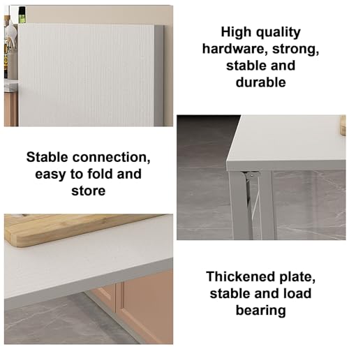 Bureau mural pliable robuste de 80 cm, table suspendue noire aux finitions soignées