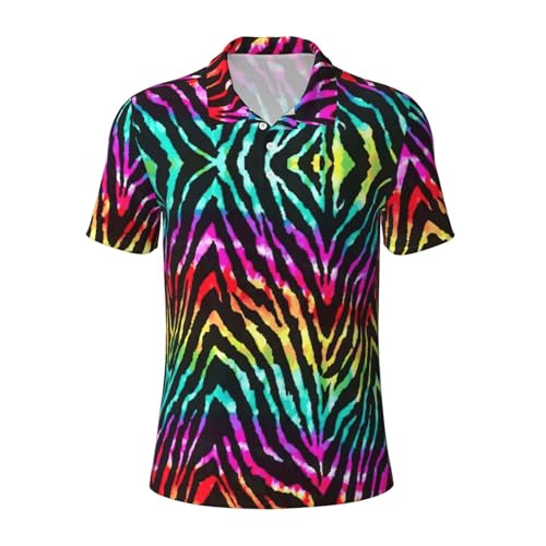 Polo zèbre arc-en-ciel homme parfait pour le golf et les sorties décontractées