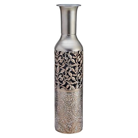 Elements 17-Inch Silver Decorative Metal Vase Cover