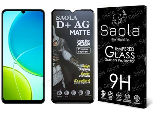 Image of Saola HD Matte Tempered Glass With 18H Hardness For Vivo Y19 5G (PACK OF 1) with Free Installation Kit. Full screen Coverage. Free Replacement If Received Damaged - 6.74 inch
