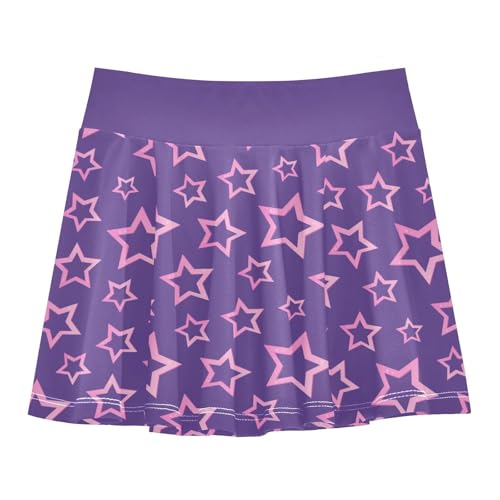 Girls Skorts High Waist Athletic Skirts with Shorts Stars Stretchy Teens Performance Tennis