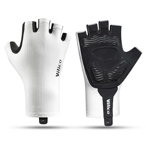 Vilico Guantes de Ciclismo - Transpirables, Antideslizantes, con Almohadilla de Silicona para Amortiguación, Ideal para Bicicleta, Senderismo y Deportes al Aire Libre