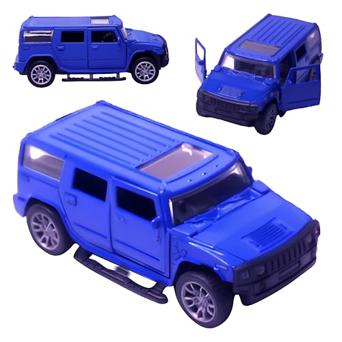 Image of Toy Cloud DieCast Model Cars Hummer Metal Car for Kids Pull Back Action Opening Doors Toy Cars for Boys 5-8 Years - Blue