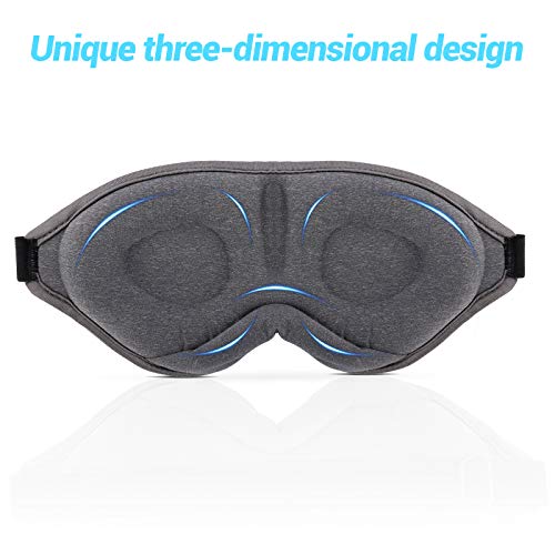 Seugsun Sleep Mask - Perfect Light Blocking 3D Contoured Cup Sleep Eye Mask For Women Men, No Pressure On Eyes, Ultra Soft & Comfortable Night Eye Mask For Sleeping/Travel/Shift Work/Nap, Gray #TOP1