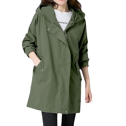 Chaqueta de senderismo running y uso diario chubasquero ligero mujer de otoño azul