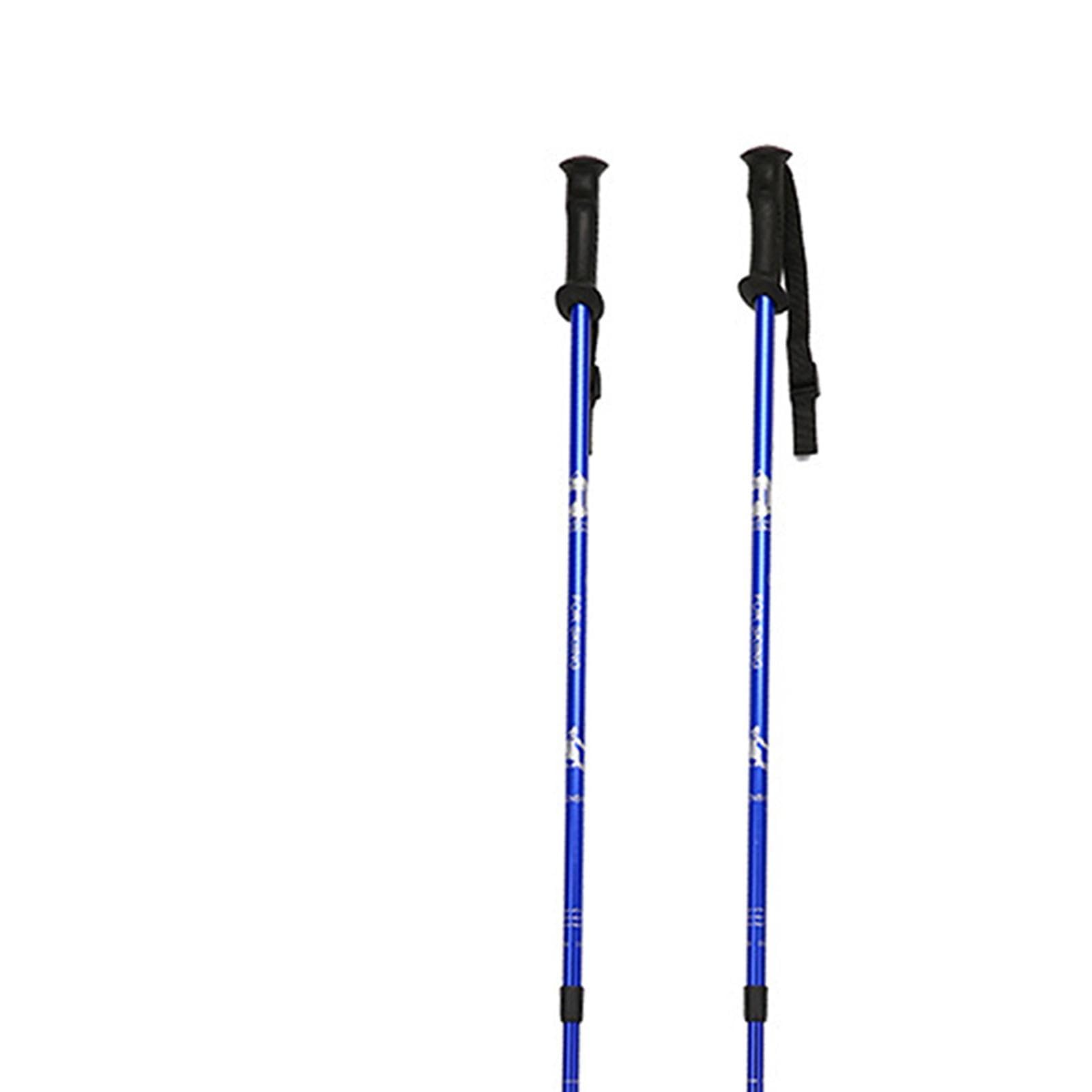 2 Piezas Bastones de Senderismo Telescópicos Palos para Excursión Aleación de Aluminio con Mango Ergonómico Y Cestas para Nieve de Bloqueo