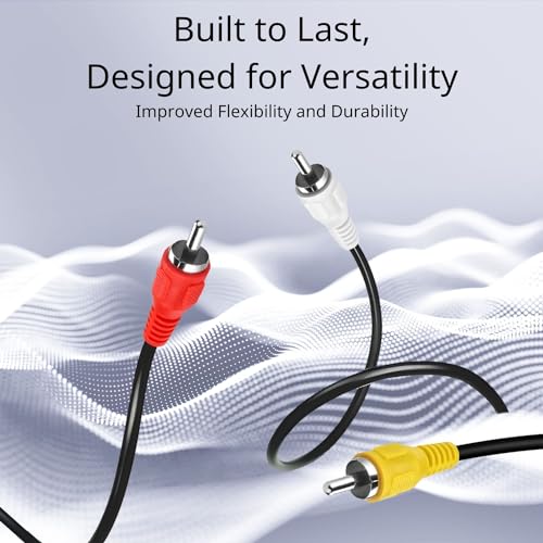 TNP 3 RCA AV Cable, 10FT Male-to-Male Composite Audio Video Cord for TV - image 3