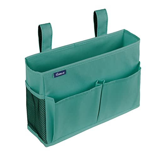 Surblue Bedside Caddy Hanging Organizer Bedside Storage Bag for Bunk and Hospital Beds (Small, R-Teal)