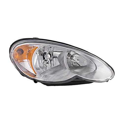 HEADLIGHTSDEPOT Chrome Housing Halogen Headlight Compatible with Chrysler PT Cruiser 2006-2010 Includes Right Passenger Side Headlamp