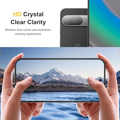 Image of [2+2 Pack] Screen Protector for Google Pixel 10 + Camera Lens Protector, 3D Full Coverage, 9H Tempered Glass, Fingerprint Unlocking, Bubble Free